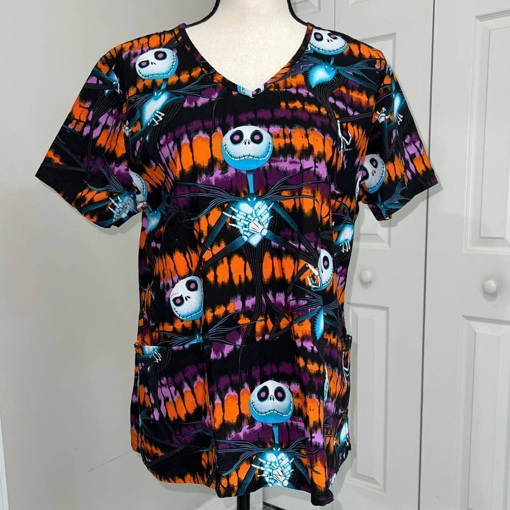 Disney's The Night Before Christmas Black Scrubs - L